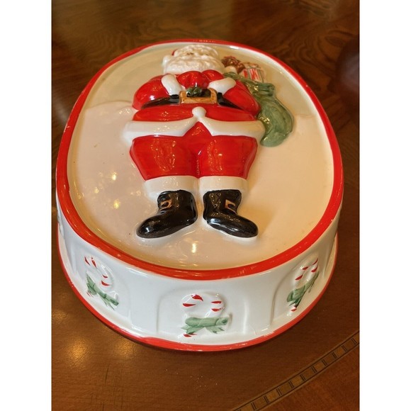 Set Of 3 Vintage Christmas Ceramic Hanging Molds, Santa Claus, Nutcracker, Tree - Picture 3 of 13